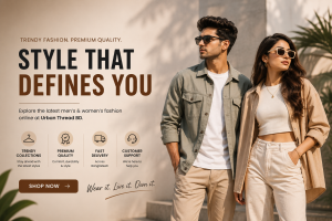 Urban Thread BD trendy men's and women's fashion online store hero banner featuring stylish clothing collection in Bangladesh.